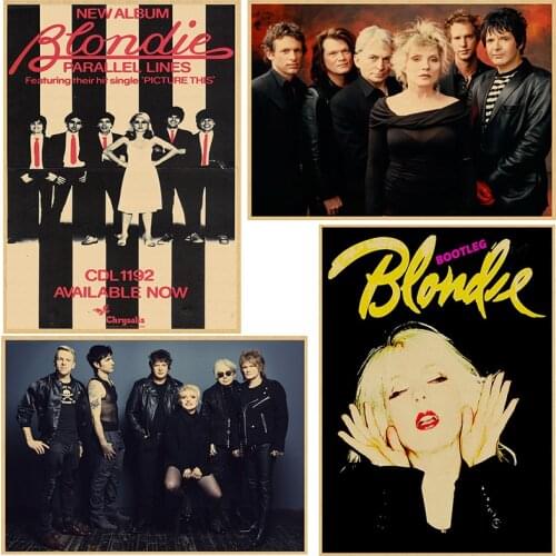Hot Blondie Rock beauty band Kraft paper Posters music team star classic decorative painting poster wall sticker