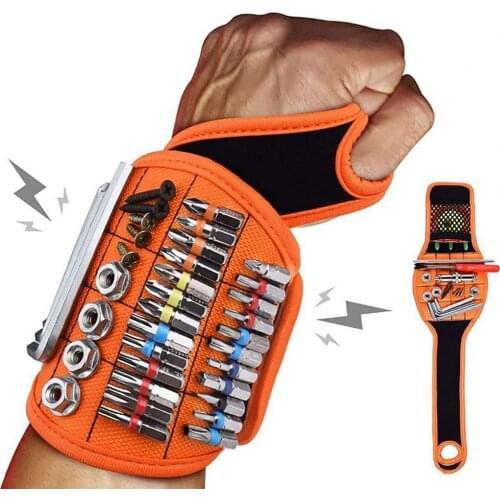 Magnetic Adsorption Wristband Nylon Wrist Support Holding Wristband for Cordless Electric Drill Storage Armband Adsorption Screw