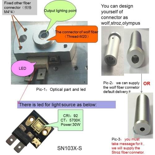 Medical camera light source 30W LED light source module High CRI90 TC 5700K LED controller knob SN2031H