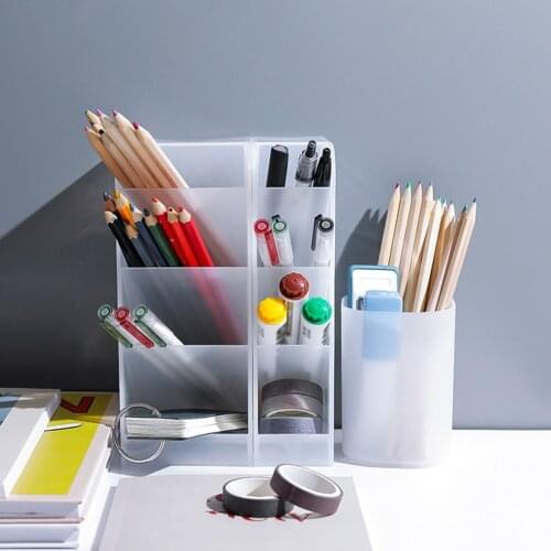 Multifunctional 4 Grid Desktop Organizer Holder Desk Accessories Pen Holder Pencil Storage Box School Office Stationery Supplies