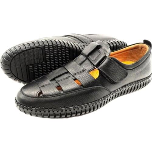 DeepSEA Male Mesh Patterned Rubber Sole Leather Shoes 2104490