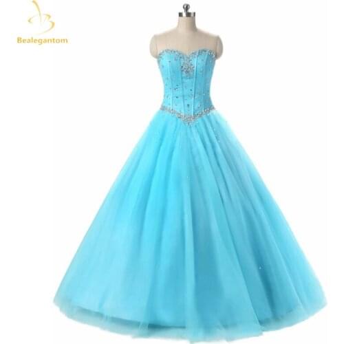 Bealegantom New Sexy Blue Purple Quinceanera Dresses Ball Gowns Beads Dress For 15 Years Party Gowns Vestido De 15 Anos QA518