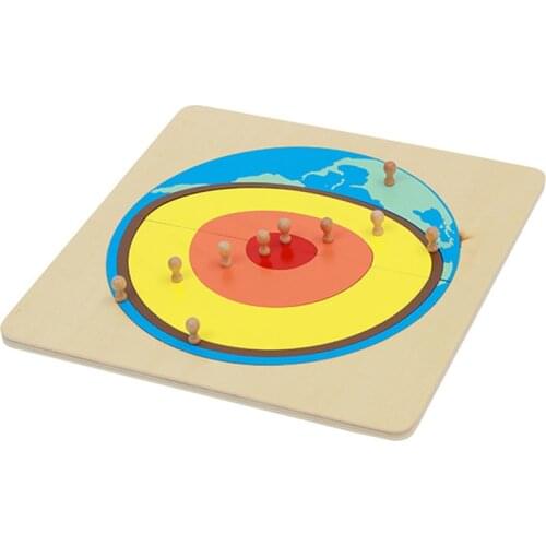 Wooden Puzzles Montessori Geography Materials Understanding Earth Learning Crust and Mantle Preschool Early Educational Gift