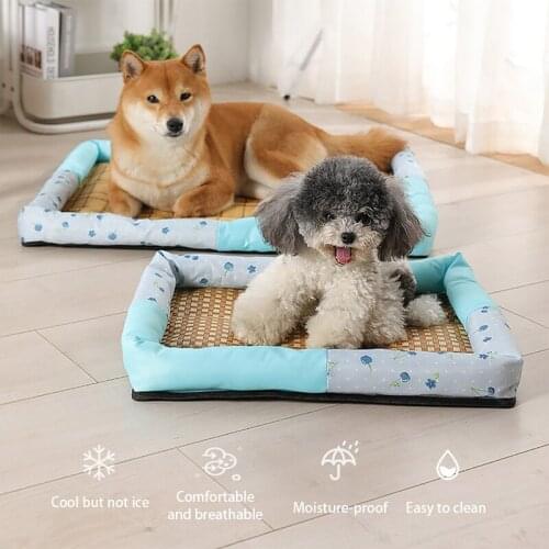 Pet Summer Cooling and Breathable Square Dog Mat Non-sticky Puppy Sleeping Pad To Protect Cervical Spine Cat Bed Pet Supplies