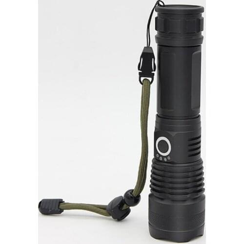 USB Rechargeable P50 LED Flashlight, Pocket Super Bright Outdoor Flashlight Torch, Charging Indicator, Zoomable, 5 Light Modes