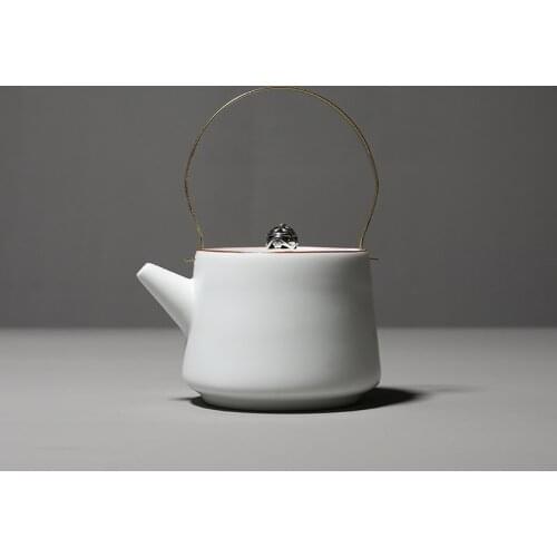 PINNY Small White Porcelain Teapot 220ml Ceramic Tea Pot High Quality Kung Fu Tea Set Pigmented Tea Kettle Chinaware