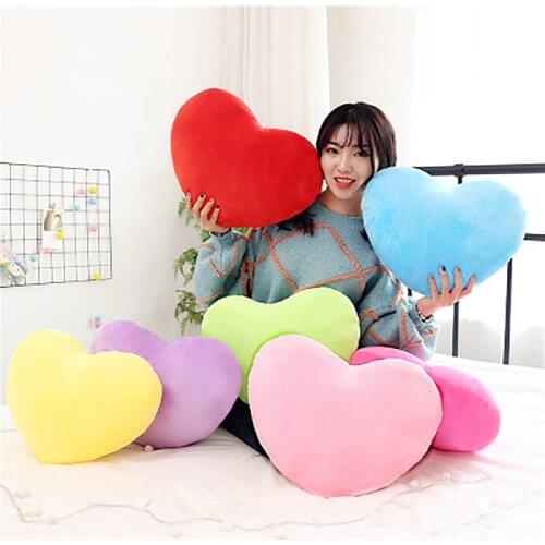 Valentines Day Plush Throw Pillow Heart-Shaped Pillow Back Cushion Doll Stuffed Toys Kids Girlfriend Wife Gift Home Sofa Decor