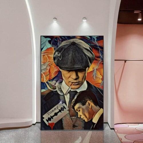 Portrait of Tommy Shelby Wall Art Posters And Prints Peaky Blinders Abstract Art Paintings Print on Canvas Art Pictures Cuadros
