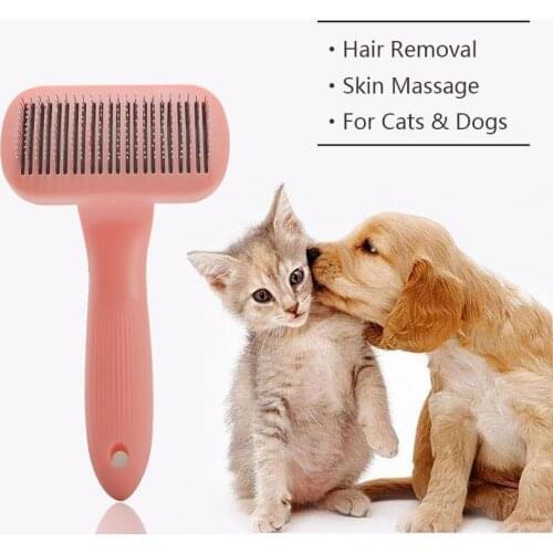 Self-clean Pet Comb Hair Shedding Cat Dog Pet Hair Remover Dog Grooming Comb Dog Cat Brush Grooming Tool To Float Hair Massage