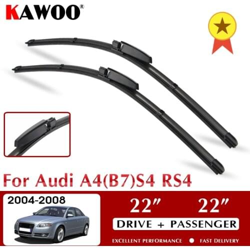 KAWOO Wiper Front Car Wiper Blade For Audi A4 B7 S4 RS4 2004 2005 2006 2007 2008 Windshield Windscreen Window 22"+22" LHD RHD