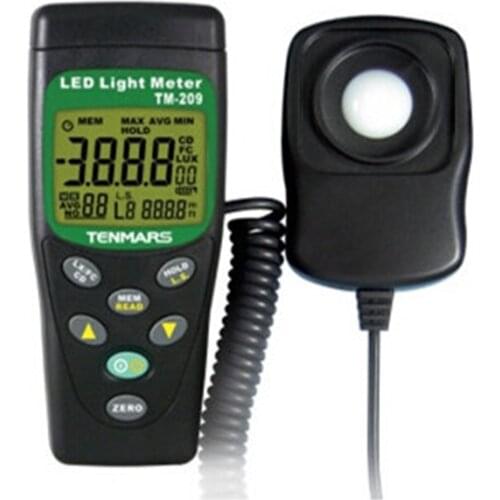 TENMARS TM-209 LUX/FC LED Light Meter Cosine Angular CorrectedMeasuring Intensities of Illumination in Lux or Foot-Candle