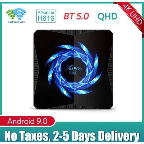 X96Q MAX TV Box Android 10 4GB 32GB 64GB QHD 4K H.265 Media Player 2.4G/5.0G WiFi BT5.0 Set Top Box Android Smart Tv Box