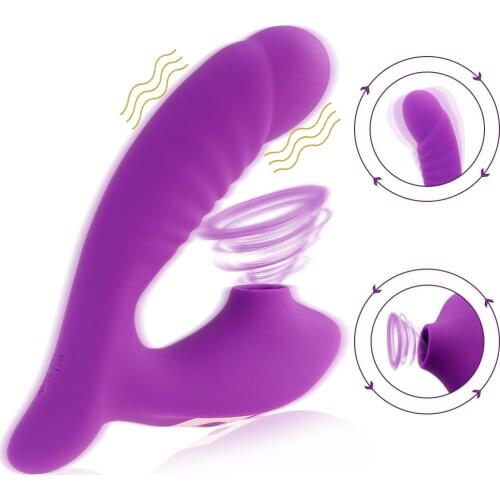 G Spot Dildo Vibrator Clit Sucker with 10 Powerful Modes Oral Sucking Adult Sex Toys for Women Clitoris Stimulator Couples Fun