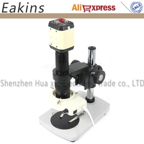 AV VGA USB Video Microscope Camera For Industry Lab Video Recorder+180X C-mount Lens +56 LED Ring Light +Metal Stand Holder