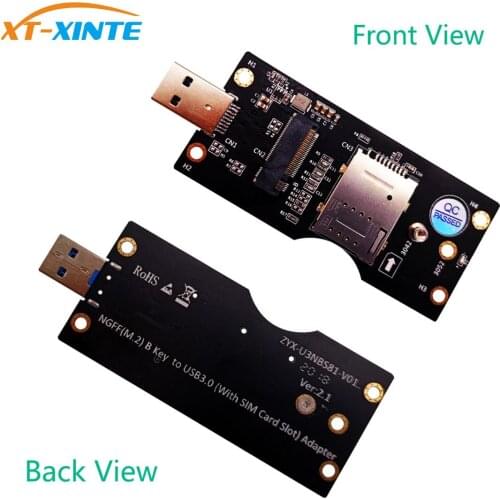 XT-XINTE for NGFF(M.2) to USB 3.0 Adapter with SIM 8pin card Slot for 3G/4G/5G Module