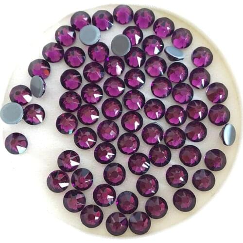 16 Cut Facets Rhinestones hot back SS16 SS20 SS30 Amethyst Iron On Hotfix Garment style Rhinestones