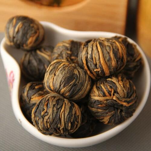 2020yr Handmade Black Chinese Tea Gold Ball Chinese Yunnan Dianhong Dragon Pearl Dian Hong