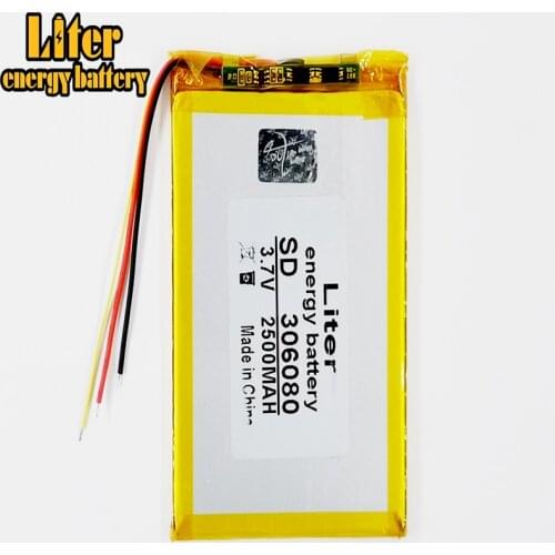 306080 2500 mah love landing PDA smart tablet computer 3.7 v polymer 3 line