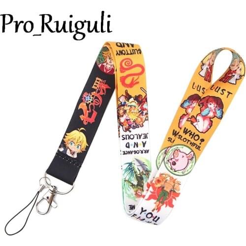 30pcs Se7en Neck keychain necklace webbings ribbons Anime Cartoon Neck Strap Lanyard ID badge holder Keychain Lanyard accessorie
