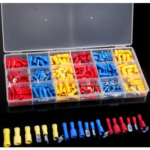 300PCS Waterproof Electrical Crimp Terminals Insulated Spade Bullet Terminals Connectors Kits with Box