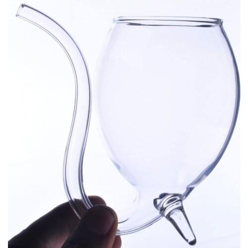 300mlCreative Devil Cocktail Glass Cup with Straw Wine Glasses Beer Glass Whiskey Glass Juice Mug Crystal Shot Glass