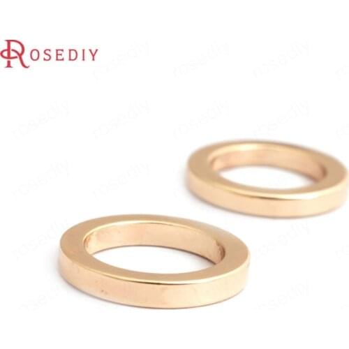 30601)20PCS Diameter 14mm,Thickness 2MM 24K Champagne Gold Color Plated Brass Closed Rings Jewelry Accessories