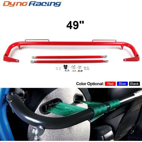 49" Stainless Steel Racing Safety Seat Belt Chassis Roll Harness Bar Rod Red blue black