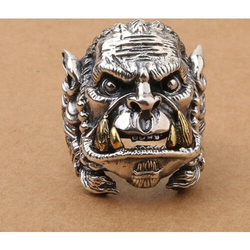 925 STERLING SILVER men mens punk biker rings Ring jewelry A1601