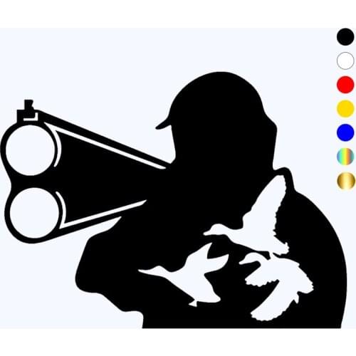 CK3063# hunter with a gun and ducks reflective funny car sticker vinyl decal car auto stickers for car bumper window