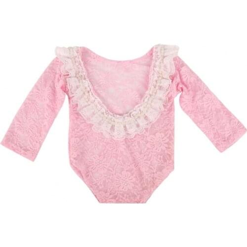 Toddlers Romper Flower Print Dress-up Soft Texture Baby Lace Romper Photography Costume Studio Shooting Accessories