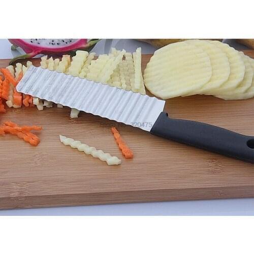 By dhl 200pcs practical Potato French Fry Cutter Kitchen Accessories Slicing Banana Fruits Potato Wave Chopper