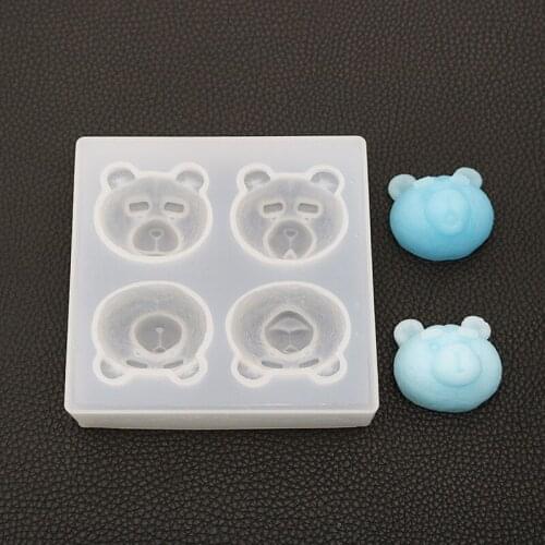 Diy 4 with expression bear mold cat and dog doll crystal epoxy mold scented plaster silicone mold