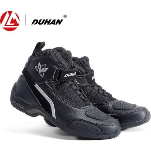 DUHAN Motorcycle Boots Breathable Men Moto Boots Motorcycle Riding Boots Motorcycle Shoes Four Seasons Casual Shoes