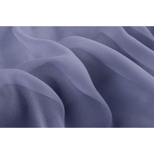 Howmay 100% pure silk fabric georgette 8m/m 138cm 54" blue purple color 68# lightweight soft tulle for dress or scarf