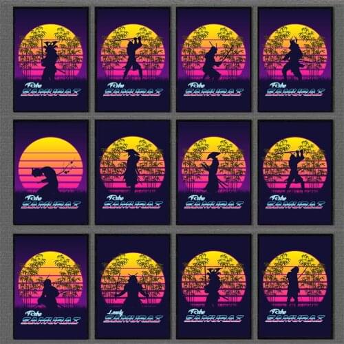 Classic Japanese Anime Canvas Painting Retro Samurai Posters and Prints Print Mural Picture Childrens Room Home Wall Decoration