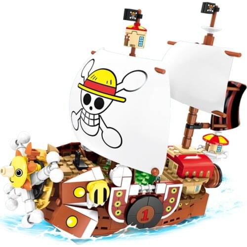 432pcs One Pieces Boats Thousand Sunny Pirate Ships Luffy Blocks Model Techinc Idea Figures Building Bricks Children Toys Gifts