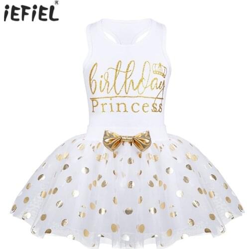 Infant Baby Girls Birthday Princess Outfit Polka Dots Skirt with Sleeveless Tops Set for birthday party holiday SZ 12 Months-6