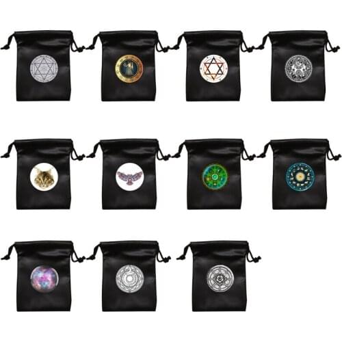 Tarot Pad Metaphysical Board Game Divination Metaphysical Altar Tarot Game Supplies PU Leather Drawstring Storage Bag
