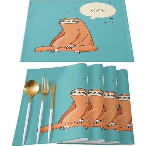 Sloth Cartoon Cute Table Mats for Dining Table Kitchen Table Coaster Accessories Modern Home Decor car coaster