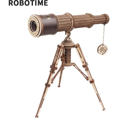 Robotime ROKR Monocular Telescope 3D Wooden Puzzle Game Assembly Toys for Children Teens Adult Birthday Gift