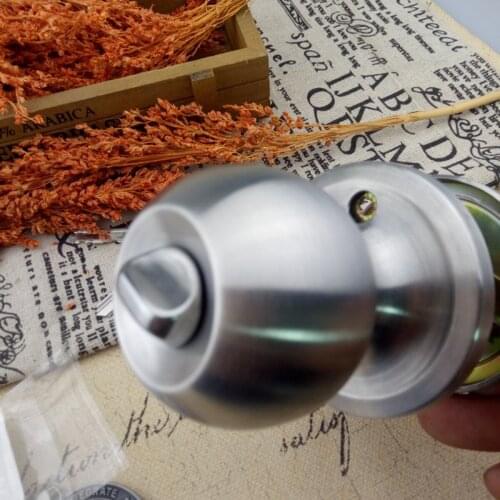 Stainless Steel Round Ball Door Knob Set Knob Handle Handle Lock With 3 Key For 25mm-45mm Door Thickness 201# Stainless Steel