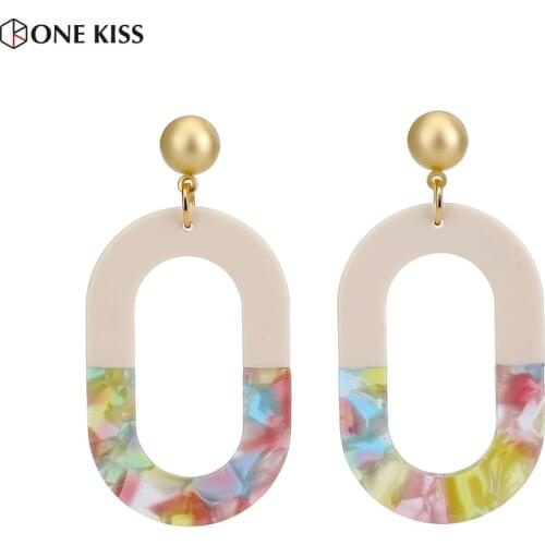 New Fashion Colorful Acrylic Drop Earrings For Women Multicolor Geometry statement Dangle Earring acetate jewelry Brincos gift