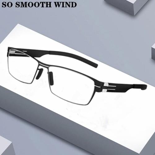 Germany Brand Designer Berlin Screwless Eyeglasses Men Women Lightweight Optical Glasses Frame with Clip-on Polarized Sunglasses