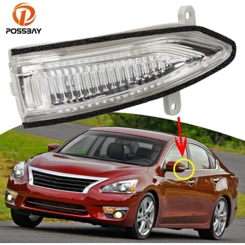 POSSBAY Pair Car LED Lights Rearview Mirror Turn Signal Indicator Blinker Fit for Nissan Altima Teana Sylphy Sentra Tiida Pulsar