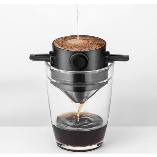 Foldable Coffee Filter Coffee Maker Stainless Steel Drip Coffee Holder Reusable Paperless Pour Over Coffee Dripper Coffeeware