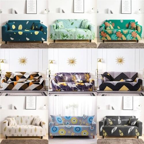 Modern Floral Geometric Stretch Elastic Sofa Cover Slipcover Couch Covers for Living Room Home Decor 1/2/3/4 Seater