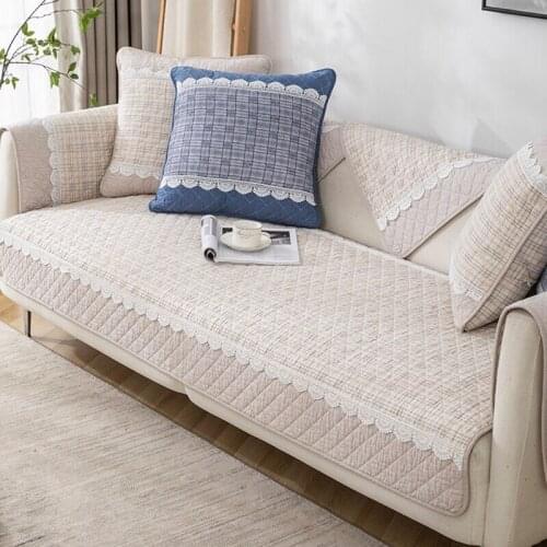Modern Simplicity Sofa Cover Houndstooth Cotton Couch Protector Cushion Four Seasons Non-slip Sofa Towel for Living Room Decor