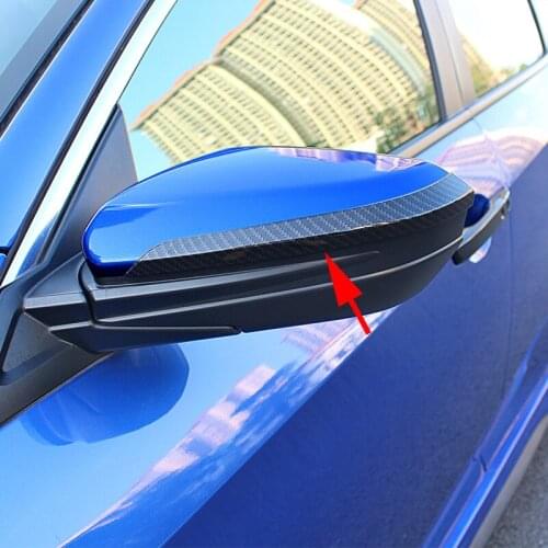 Carbon Fiber Look Side Mirror Middle Strips For Honda Civic 10th Sedan Coupe Hatchback 2016-2019 Back Rearview Accessories Trims