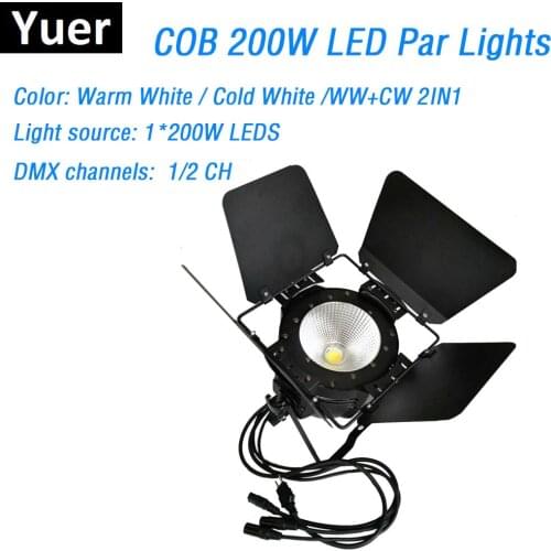 LED Par Light COB 200W High Power Aluminum DJ DMX Led Beam Wash Strobe Effect Stage Lighting Cold White / Warm White Optional