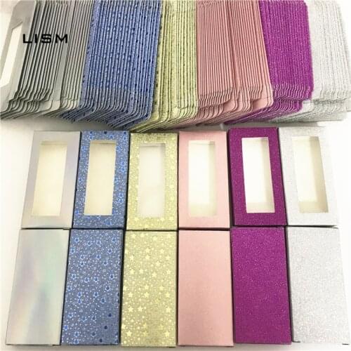 Wholesale10set 50pcs Packing box for eyelash blank eyelashes package Multicolor paper box Eyelashes DIYflash packing box makeup